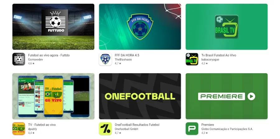 Aplicativos do Android de Transmissão de Futebol ao Vivo